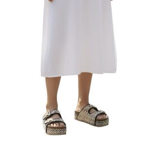 Dirty Laundry Pueblo Raffia Platform Sandals 7.5